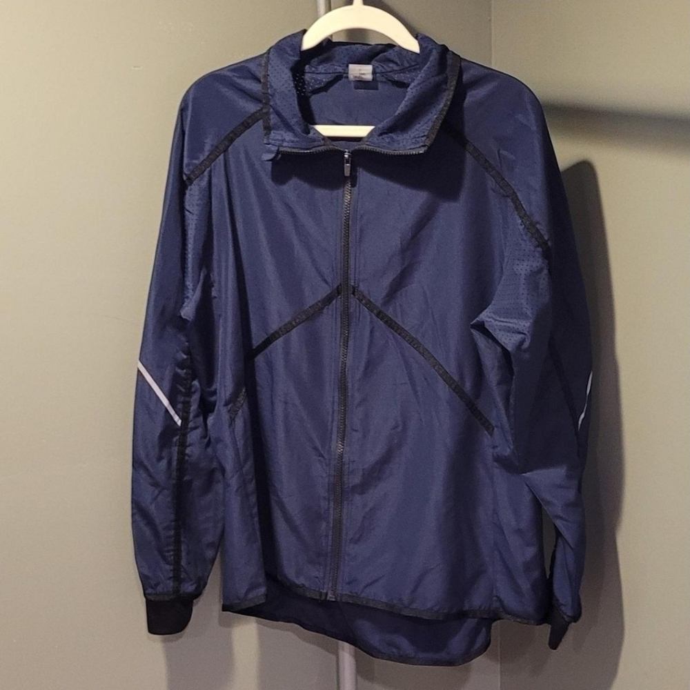 Energy Zone Women's Full Zip Lightweight Running Jacket, Size XL, Navy Blue